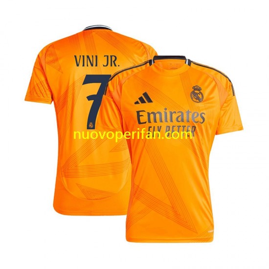 Maglie da Calcio Real Madrid VINI JR 7 Uomo Trasferta Tenuta 2024-2025 Maniche Corte