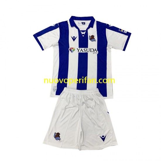 Maglie da Calcio Real Sociedad Bambino Prima Tenuta 2024-2025 Maniche Corte