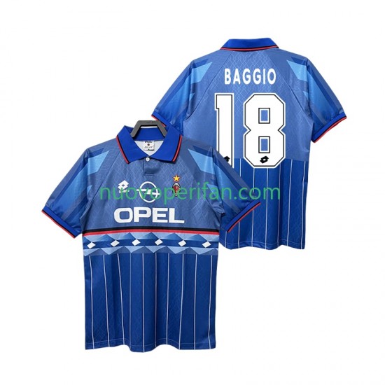 Maglie da Calcio AC Milan BAGGIO 18 1995 1996 Retro Uomo Trasferta Tenuta Maniche Corte