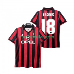 Maglie da Calcio AC Milan BAGGIO 18 1995 1996 Retro Uomo Prima Tenuta Maniche Corte