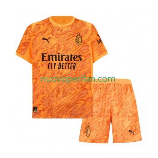 Maglie da Calcio AC Milan Portiere Bambino Alternativa Tenuta 2025-2026 Maniche Corte