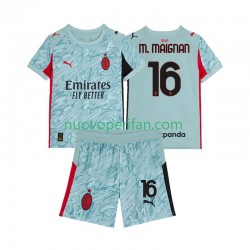 Maglie da Calcio AC Milan Mike Maignan 16 Portiere Bambino Prima Tenuta 2025-2026 Maniche Corte