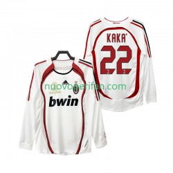 Maglie da Calcio AC Milan KAKA 22 2007 Retro Uomo Trasferta Tenuta 2006 Maniche Lunghe