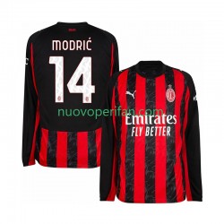 Maglie da Calcio AC Milan Modrić Luca 14 Uomo Prima Tenuta 2025-2026 Maniche Lunghe