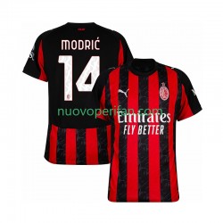 Maglie da Calcio AC Milan Modrić Luca 14 Uomo Prima Tenuta 2025-2026 Maniche Corte