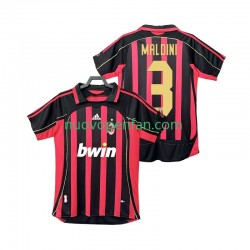 Maglie da Calcio AC Milan MALDINI 3 2007 Retro Uomo Prima Tenuta 2006 Maniche Corte