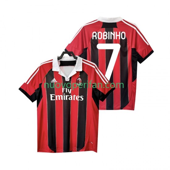 Maglie da Calcio AC Milan ROBINHO 7 2012 2013 Retro Uomo Prima Tenuta Maniche Corte
