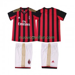 Maglie da Calcio AC Milan 2013 2014 Retro Bambino Prima Tenuta Maniche Corte