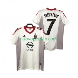 Maglie da Calcio AC Milan SHEVCHENKO 7 2005 Retro Uomo Trasferta Tenuta 2004 Maniche Corte