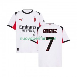 Maglie da Calcio AC Milan Santiago Gimenez 7 Uomo Trasferta Tenuta 2025-2026 Maniche Corte