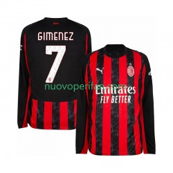 Maglie da Calcio AC Milan Santiago Gimenez 7 Uomo Prima Tenuta 2025-2026 Maniche Lunghe