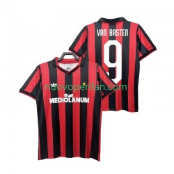 Maglie da Calcio AC Milan VAN BASTEN 9 1990 1991 Retro Uomo Prima Tenuta Maniche Corte