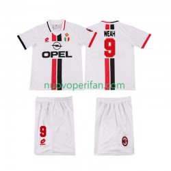 Maglie da Calcio AC Milan WEAH 8 1996 1997 Retro Bambino Trasferta Tenuta Maniche Corte