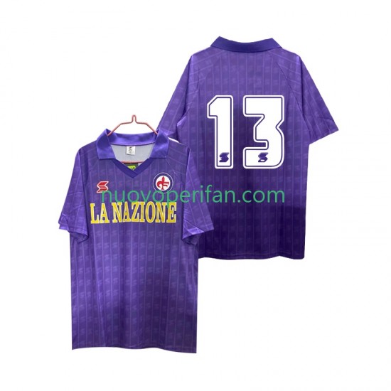 Maglie da Calcio ACF Fiorentina 13 1989 1990 Retro Uomo Prima Tenuta Maniche Corte