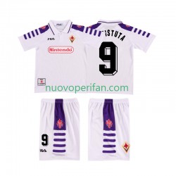 Maglie da Calcio ACF Fiorentina BASTUTA 9 Retro Bambino Trasferta Tenuta 1998 1999 Maniche Corte