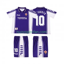 Maglie da Calcio ACF Fiorentina RUI COSTA 10 2000 Retro Bambino Prima Tenuta 1999 Maniche Corte
