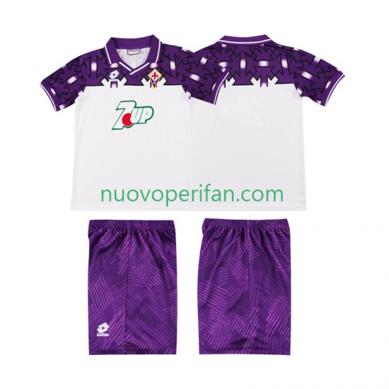Maglie da Calcio ACF Fiorentina 1992 1993 Retro Bambino Trasferta Tenuta Maniche Corte