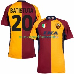 Maglie da Calcio AS Roma Batistuta 20 2000 2001 Retro Uomo Prima Tenuta Maniche Corte