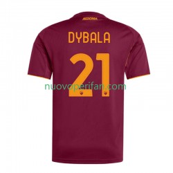 Maglie da Calcio AS Roma Dybala 21 Uomo Prima Tenuta 2025-2026 Maniche Corte