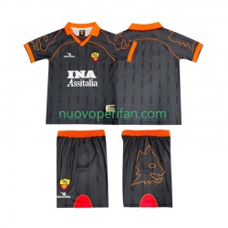Maglie da Calcio AS Roma 2000 Retro Bambino Trasferta Tenuta 1999 Maniche Corte