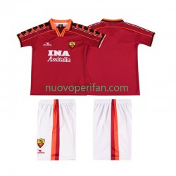 Maglie da Calcio AS Roma Retro Bambino Prima Tenuta 1998 1999 Maniche Corte