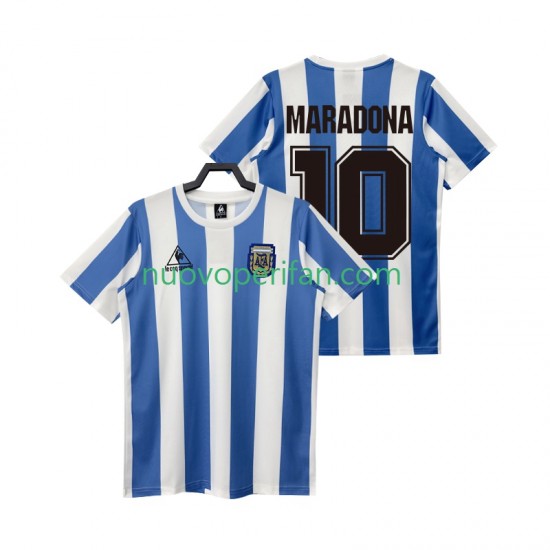 Maglie da Calcio Argentina MARADONA 10 1986 Retro Uomo Prima Tenuta Maniche Corte