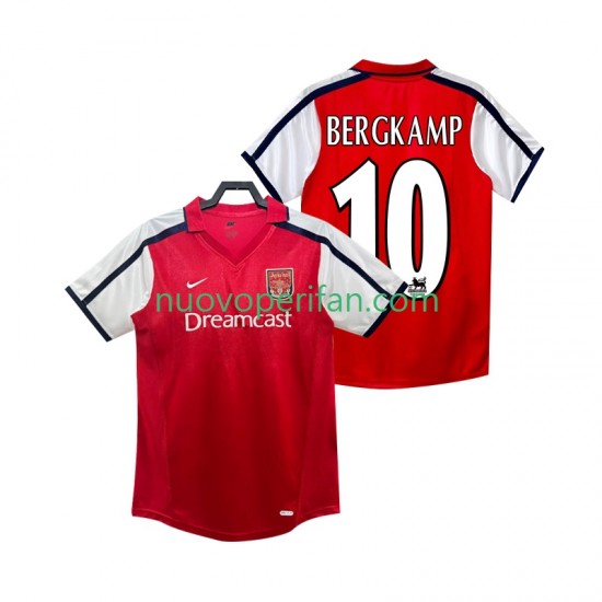Maglie da Calcio Arsenal BERGKAMP 10 2001 Retro Uomo Prima Tenuta 2002 Maniche Corte