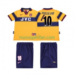 Maglie da Calcio Arsenal BERGKAMP 10 1997 Retro Bambino Trasferta Tenuta 1999 Maniche Corte
