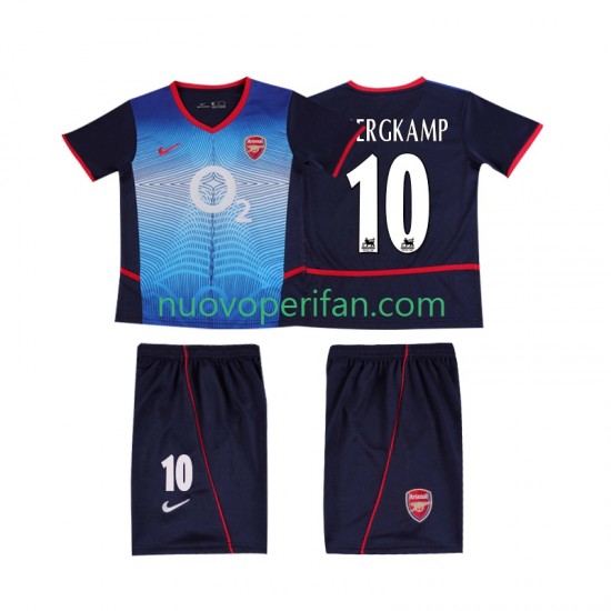 Maglie da Calcio Arsenal BERGKAMP 10 Retro Bambino Trasferta Tenuta 2004 2002 Maniche Corte