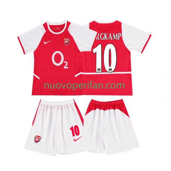 Maglie da Calcio Arsenal BERGKAMP 10 2003 Retro Bambino Prima Tenuta 2002 Maniche Corte