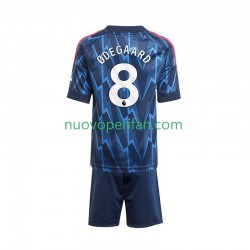 Maglie da Calcio Arsenal Martin Odegaard 8 Bambino Trasferta Tenuta 2025-2026 Maniche Corte