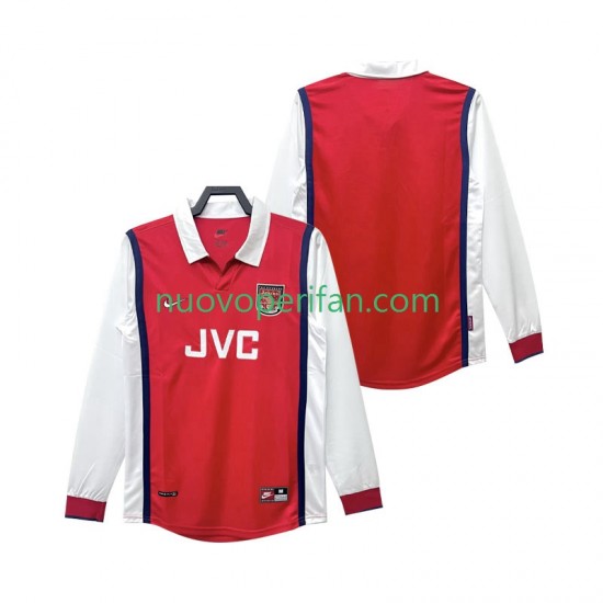 Maglie da Calcio Arsenal Retro Uomo Prima Tenuta 1998 1999 Maniche Lunghe