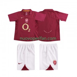 Maglie da Calcio Arsenal 2005 Retro Bambino Prima Tenuta 2006 Maniche Corte