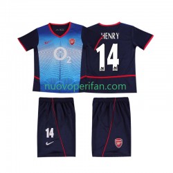 Maglie da Calcio Arsenal Thierry Henry 14 Retro Bambino Trasferta Tenuta 2004 2002 Maniche Corte