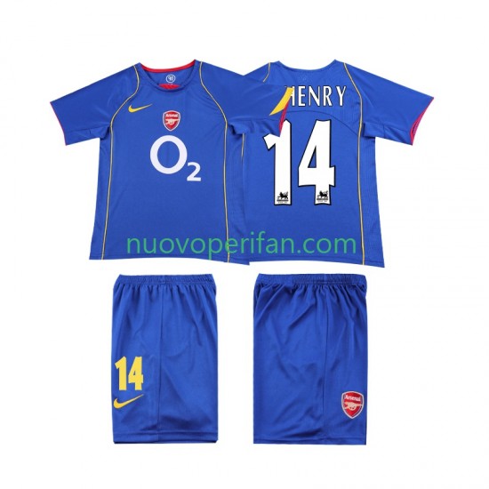 Maglie da Calcio Arsenal Thierry Henry 14 2005 Retro Bambino Trasferta Tenuta 2004 Maniche Corte