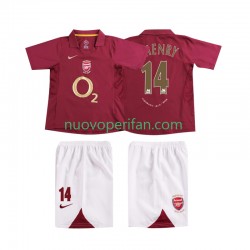 Maglie da Calcio Arsenal Thierry Henry 14 2005 Retro Bambino Prima Tenuta 2006 Maniche Corte