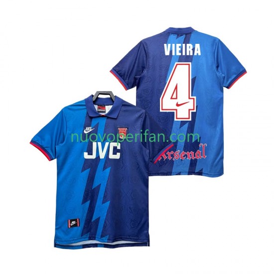 Maglie da Calcio Arsenal VIEIRA 4 1995 1996 Retro Uomo Trasferta Tenuta Maniche Corte