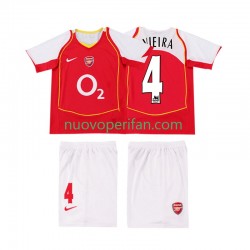 Maglie da Calcio Arsenal VIEIRA 4 2005 Retro Bambino Prima Tenuta 2004 Maniche Corte