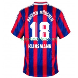 Maglie da Calcio FC Bayern München Klinsmann 18 1995 1997 Retro Uomo Prima Tenuta Maniche Corte