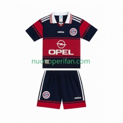 Maglie da Calcio FC Bayern München 1997 Retro Bambino Prima Tenuta 1999 Maniche Corte