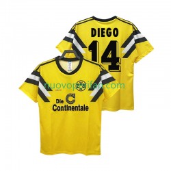 Maglie da Calcio Borussia Dortmund DIEGO 14 DFB-POKAL 1989 Retro Uomo Prima Tenuta Maniche Corte