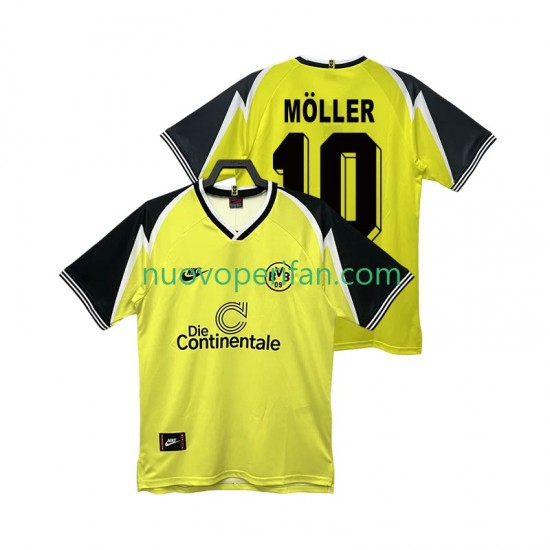 Maglie da Calcio Borussia Dortmund Moller 10 1995 1996 Retro Uomo Prima Tenuta Maniche Corte