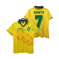 Maglie da Calcio Brasile BEBETO 7 Retro Uomo Prima Tenuta 1994 Maniche Corte