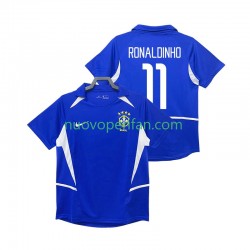Maglie da Calcio Brasile RONALDINHO 11 Retro Uomo Trasferta Tenuta 2002 Maniche Corte