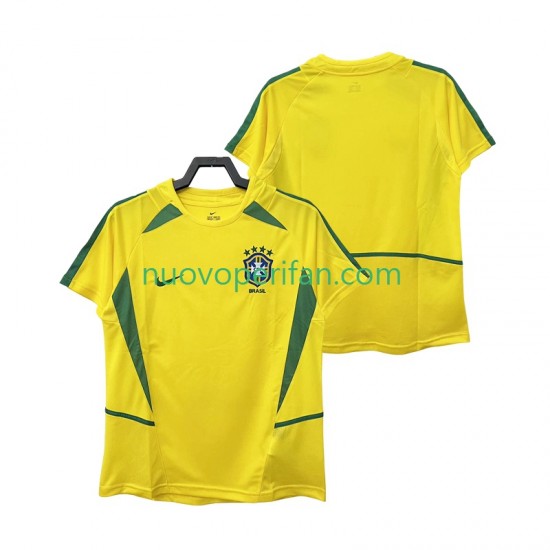 Maglie da Calcio Brasile Retro Uomo Prima Tenuta 2002 Maniche Corte