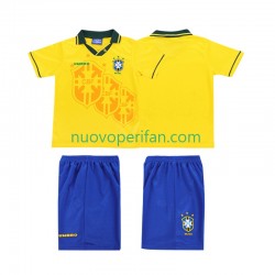 Maglie da Calcio Brasile Retro Bambino Prima Tenuta 1994 Maniche Corte