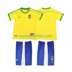 Maglie da Calcio Brasile Retro Bambino Prima Tenuta 1998 Maniche Corte