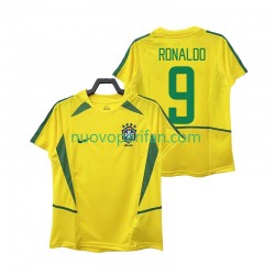 Maglie da Calcio Brasile Ronaldo 9 Retro Uomo Prima Tenuta 2002 Maniche Corte