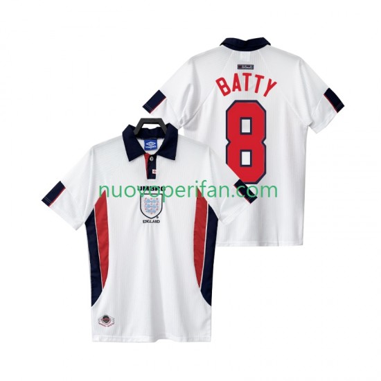 Maglie da Calcio Inghilterra BATTY 8 Retro Uomo Prima Tenuta 1998 Maniche Corte