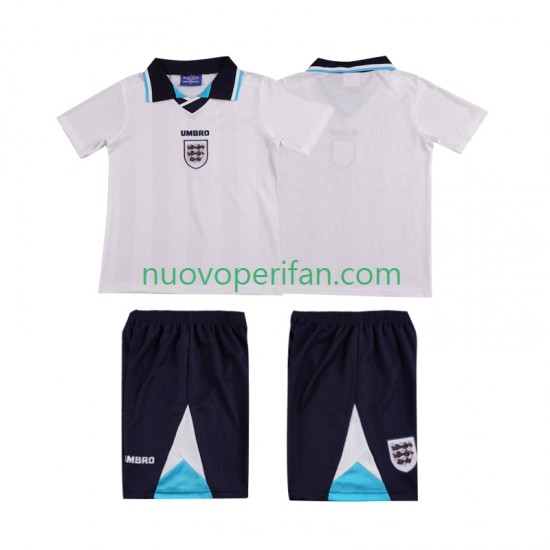 Maglie da Calcio Inghilterra 1996 Retro Bambino Prima Tenuta Maniche Corte